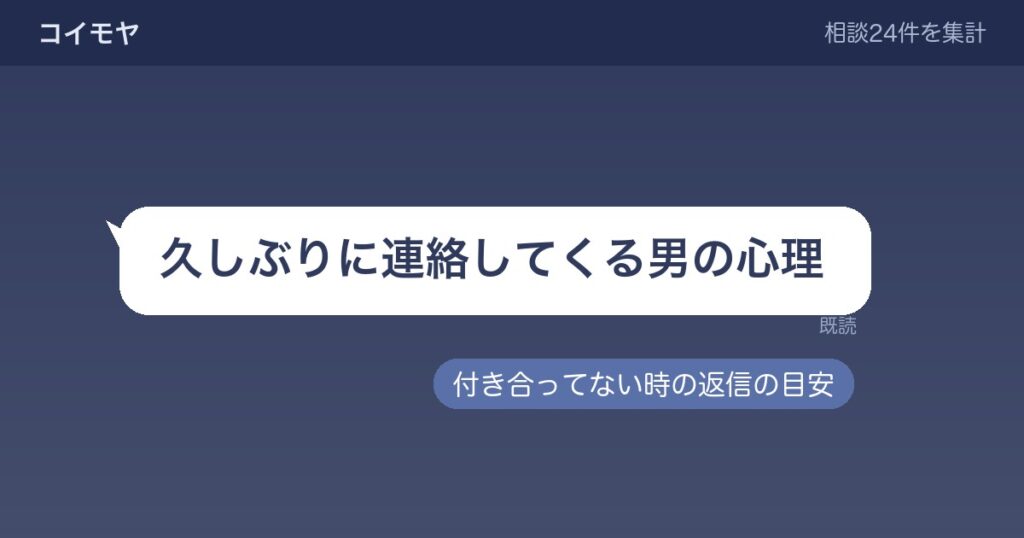 久しぶりに連絡してくる男の心理は？付き合ってない時の返信の目安も