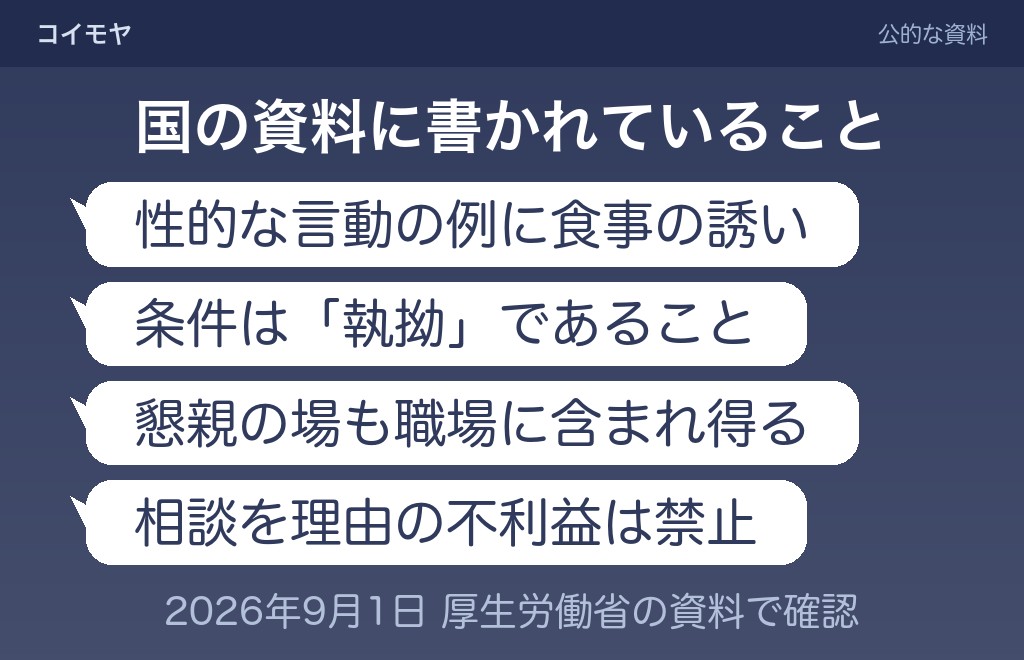 職場での食事の誘いは、公的な資料でどう扱われているか