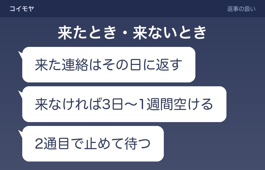距離を置く相手から連絡が来たとき、返事が来ないとき