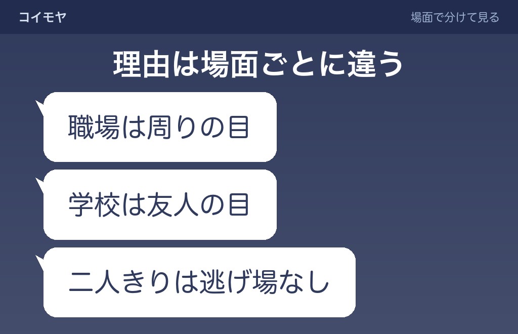 会うと話せない相手の心理は、場面によって変わる