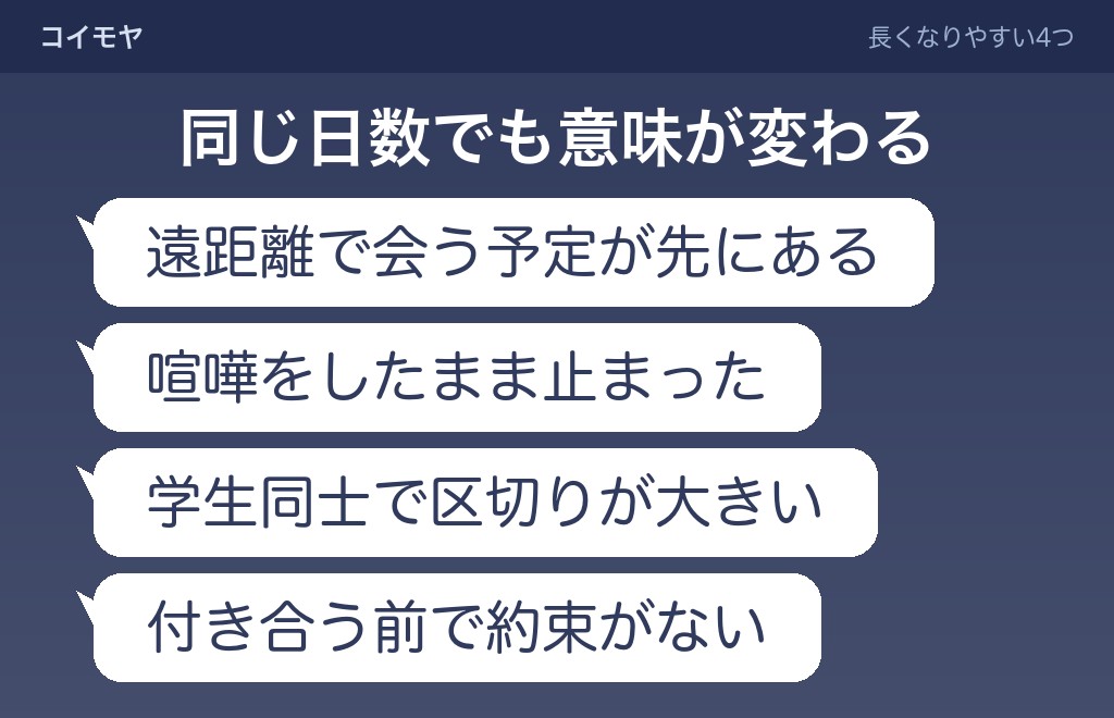 お互い連絡しない期間が長くなりやすい状況